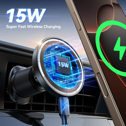 JOYROOM JR-ZS502 15W Magnetic Wireless Car Charger Holder(Black) - Wireless Charger Holders by JOYROOM | Online Shopping UK | buy2fix