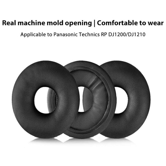 2pcs Insert Replacement Earpads For Panasonic RP-DJ1200 / RP-DJ1205 / RP-DJ1210, Material:Frog Leather(Black) - Earmuff & Pad by buy2fix | Online Shopping UK | buy2fix