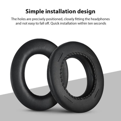 2pcs Insert Protein Leather Replacement Earpads For Panasonic RP-HTX7 / RP-HTX7A / RP-HTX9 / HTX80(Black) - Earmuff & Pad by buy2fix | Online Shopping UK | buy2fix