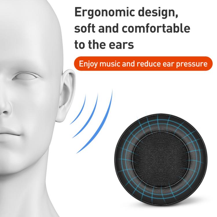 2pcs Lambskin Earphone Replacement Earpads Pads For Sony WH-H910N(Black) - Earmuff & Pad by buy2fix | Online Shopping UK | buy2fix