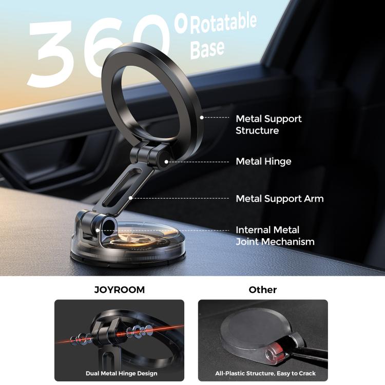 JOYROOM JR-ZS505 Foldable Magsafe Magnetic Car Phone Holder(Black) - Universal Car Holders by JOYROOM | Online Shopping UK | buy2fix