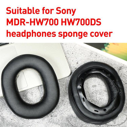 2pcs Protein Leather Earphone Replacement Earpads Pads For Sony MDR-HW700(Black) - Earmuff & Pad by buy2fix | Online Shopping UK | buy2fix