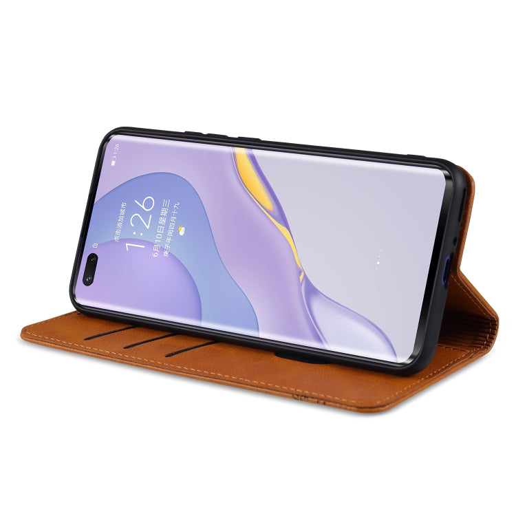 For Huawei Nova 7 AZNS Magnetic Calf Texture Horizontal Flip Leather Case with Card Slots & Holder & Wallet(Light Brown) - Huawei Cases by AZNS | Online Shopping UK | buy2fix