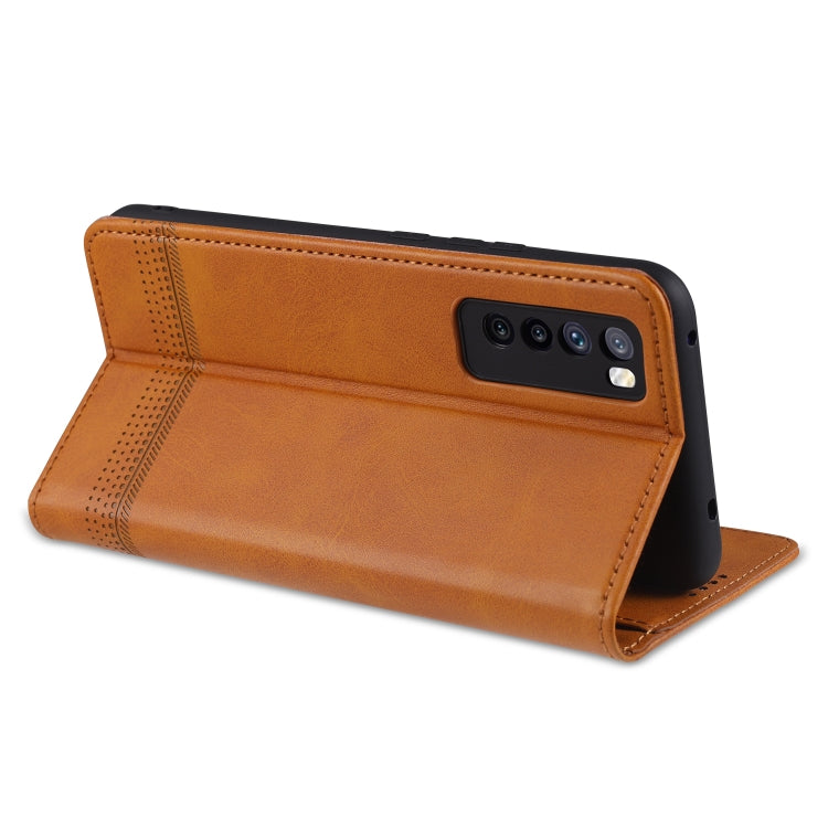For Huawei Nova 7 AZNS Magnetic Calf Texture Horizontal Flip Leather Case with Card Slots & Holder & Wallet(Light Brown) - Huawei Cases by AZNS | Online Shopping UK | buy2fix