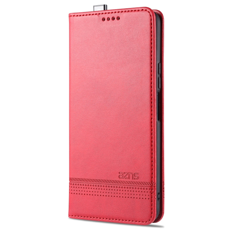 For Huawei Honor X10 AZNS Magnetic Calf Texture Horizontal Flip Leather Case with Card Slots & Holder & Wallet(Red) - Honor Cases by AZNS | Online Shopping UK | buy2fix