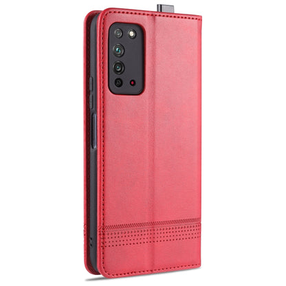 For Huawei Honor X10 AZNS Magnetic Calf Texture Horizontal Flip Leather Case with Card Slots & Holder & Wallet(Red) - Honor Cases by AZNS | Online Shopping UK | buy2fix
