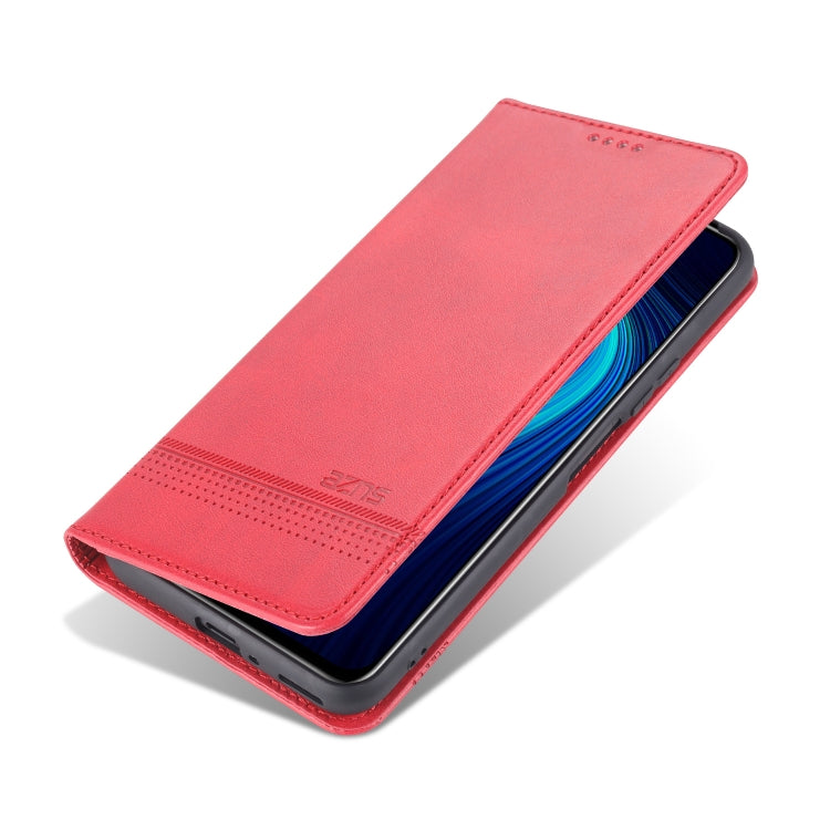 For Huawei Honor X10 AZNS Magnetic Calf Texture Horizontal Flip Leather Case with Card Slots & Holder & Wallet(Red) - Honor Cases by AZNS | Online Shopping UK | buy2fix