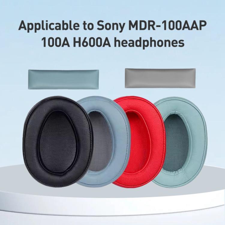 1 Pair Protein Leather Earphone Replacement Earpads Pads For Sony MDR-100A / MDR-100AAP / DR-H600A(Moonlight Blue) - Earmuff & Pad by buy2fix | Online Shopping UK | buy2fix