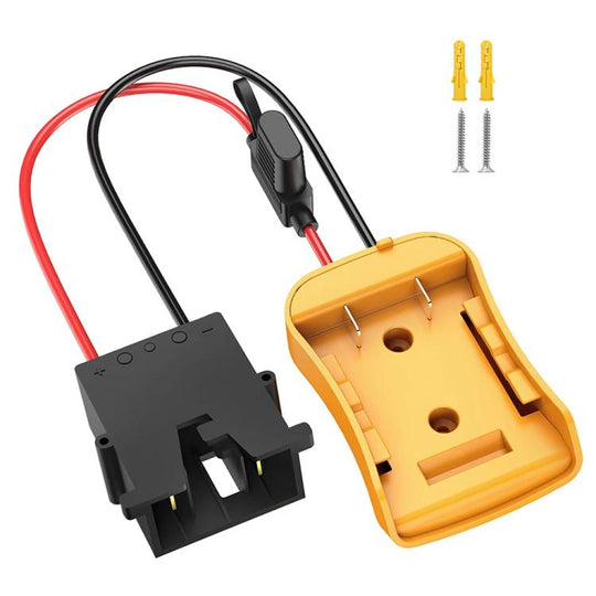 For DeWalt DCB Series 18V / 20V Lithium Battery Adapter with UPS Harness Connector(Black)