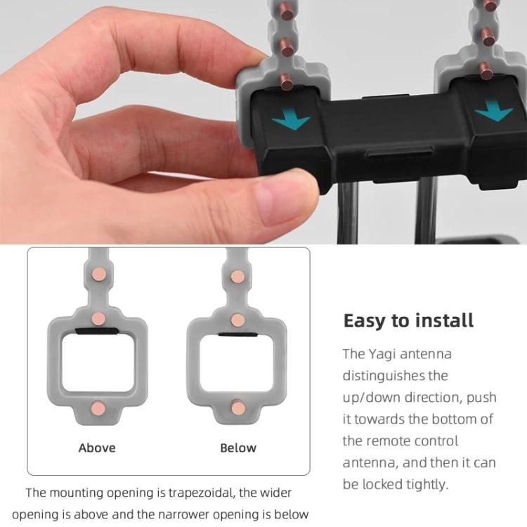 For DJI Mavic 3 / Air 2 / Air 2S / Mini 2 BRDRC Remote Controller Copper Yagi-Uda Antenna Signal Enhancer(Grey) - Others by BRDRC | Online Shopping UK | buy2fix