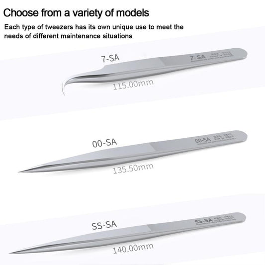 MEGA-IEDA High Hard Non-magnetic Stainless Steel Repair Tweezers, Model:Short Tip - Tweezers by buy2fix | Online Shopping UK | buy2fix