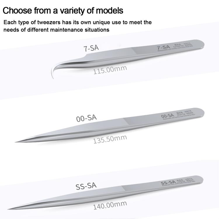 MEGA-IEDA High Hard Non-magnetic Stainless Steel Repair Tweezers, Model:Long Tip - Tweezers by buy2fix | Online Shopping UK | buy2fix