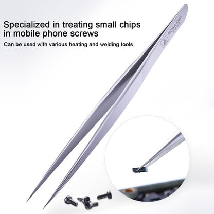 MEGA-IEDA High Hard Non-magnetic Stainless Steel Repair Tweezers, Model:Curved Tip - Tweezers by buy2fix | Online Shopping UK | buy2fix