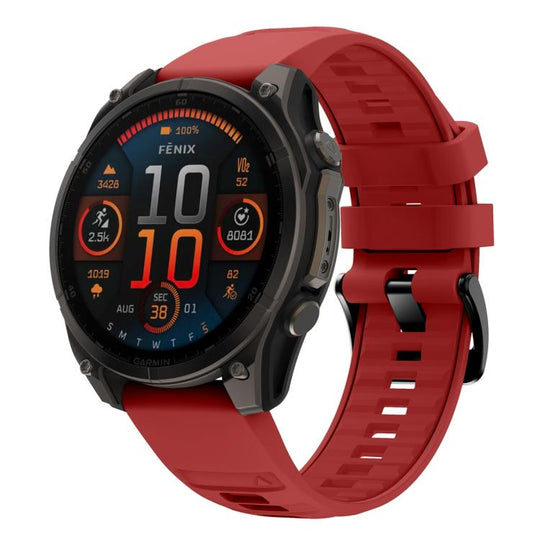 For Garmin 20mm Quick Release Solid Color Silicone Watch Band(Red)