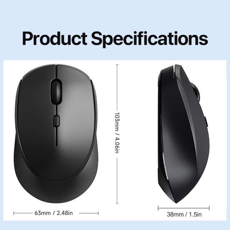 DUX DUCIS DM Series Bluetooth 2.4GHz Wireless Mouse(Black) - Wireless Mice by DUX DUCIS | Online Shopping UK | buy2fix