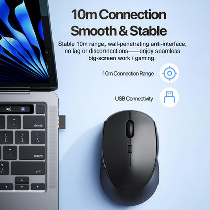 DUX DUCIS DM Series Bluetooth 2.4GHz Wireless Mouse(Black) - Wireless Mice by DUX DUCIS | Online Shopping UK | buy2fix