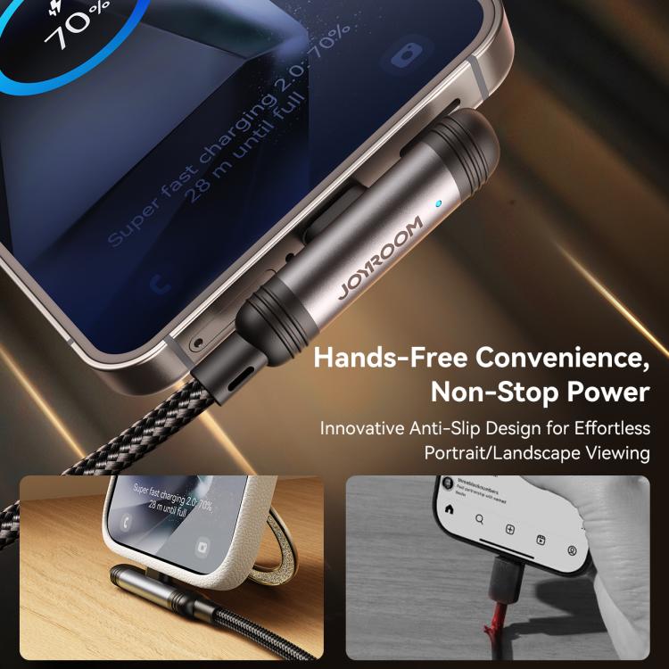 JOYROOM S-A56 EnjoyX Series 60W Type-C to Type-C 90 Degree Fast Charging Data Cable, Length:1.2m(Black) - USB-C & Type-C Cable by JOYROOM | Online Shopping UK | buy2fix