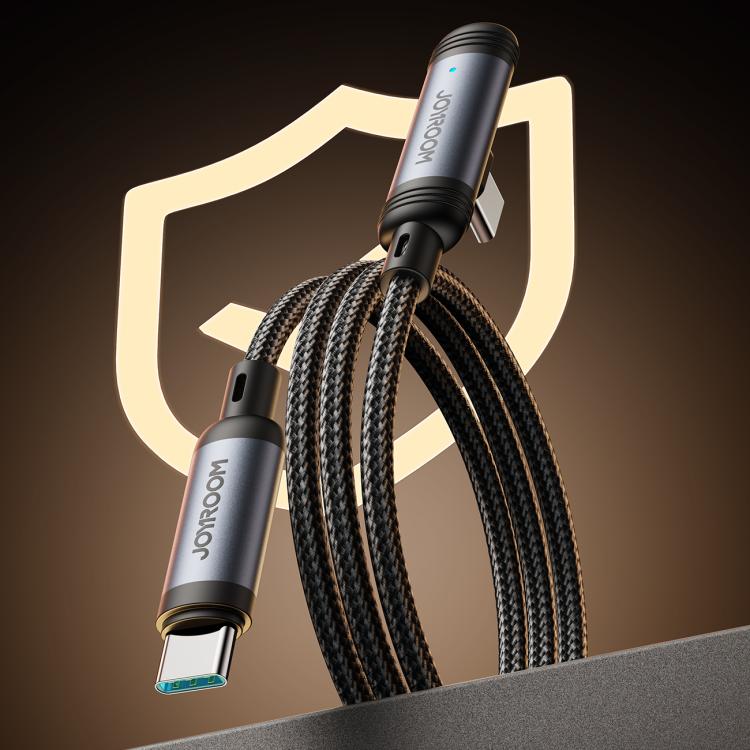 JOYROOM S-A56 EnjoyX Series 60W Type-C to Type-C 90 Degree Fast Charging Data Cable, Length:1.2m(Black) - USB-C & Type-C Cable by JOYROOM | Online Shopping UK | buy2fix