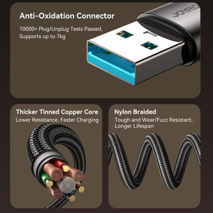 JOYROOM S-A56 EnjoyX Series 3A USB to Type-C 90 Degree Fast Charging Data Cable, Length:1.2m(Black) - USB-C & Type-C Cable by JOYROOM | Online Shopping UK | buy2fix