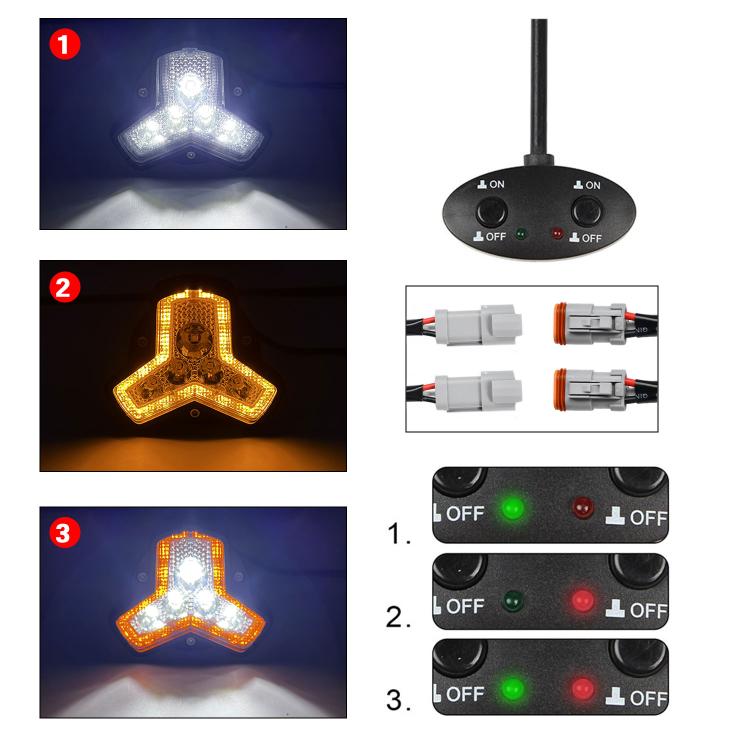 2pcs/Pack Car 80W High-power Matrix Triangle Cannon Work Light with Cable Set(Black) - Work Lights by buy2fix | Online Shopping UK | buy2fix