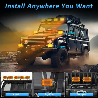 2pcs/Pack Car 70W High-power Matrix Eyes Work Light with Cable Set(Black) - Work Lights by buy2fix | Online Shopping UK | buy2fix