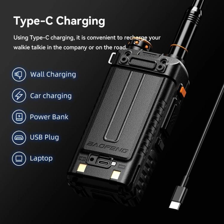 Baofeng 5RH PRO Handheld GPS/Beidou System Positioning Bluetooth Programmable Intercom, Plug:EU Plug - Handheld Walkie Talkie by BAOFENG | Online Shopping UK | buy2fix