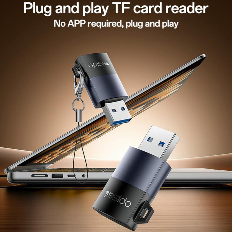 Yesido GS36 USB 3.0 TF Card Reader(Black) -  by Yesido | Online Shopping UK | buy2fix