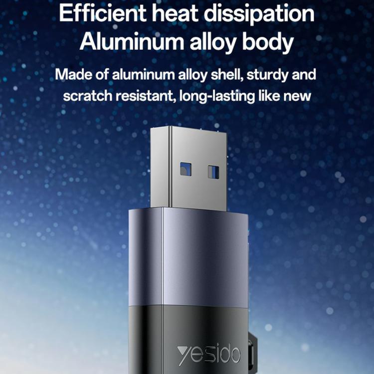 Yesido GS36 USB 3.0 TF Card Reader(Black) -  by Yesido | Online Shopping UK | buy2fix