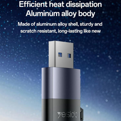 Yesido GS36 USB 3.0 TF Card Reader(Black) -  by Yesido | Online Shopping UK | buy2fix