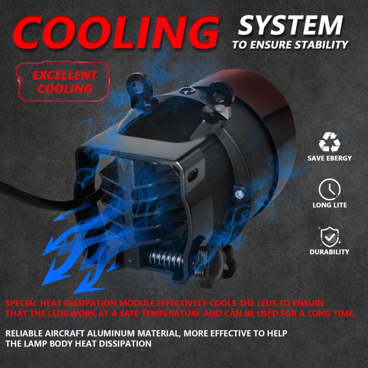 T09 2pcs/Pack 55W 3 inch High Power Dual Lens Fog Light, Type:Oblique Universal - Fog / Driving Lights by buy2fix | Online Shopping UK | buy2fix