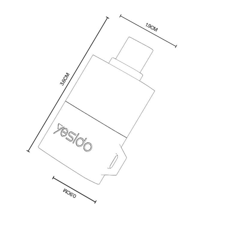 Yesido GS37 Type-C TF Card Reader(Black) - U Disk & Card Reader by Yesido | Online Shopping UK | buy2fix