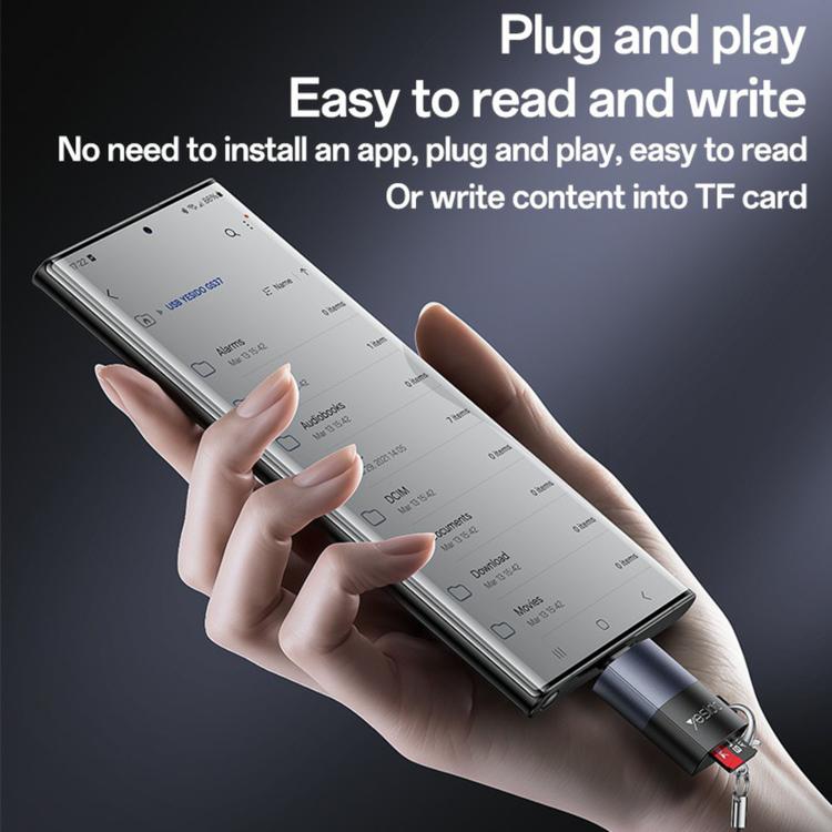 Yesido GS37 Type-C TF Card Reader(Black) - U Disk & Card Reader by Yesido | Online Shopping UK | buy2fix