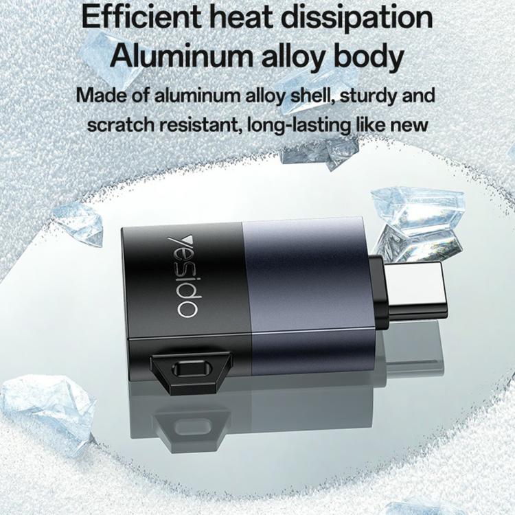 Yesido GS37 Type-C TF Card Reader(Black) - U Disk & Card Reader by Yesido | Online Shopping UK | buy2fix