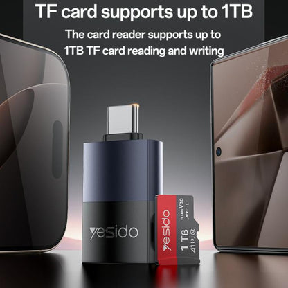 Yesido GS37 Type-C TF Card Reader(Black) - U Disk & Card Reader by Yesido | Online Shopping UK | buy2fix