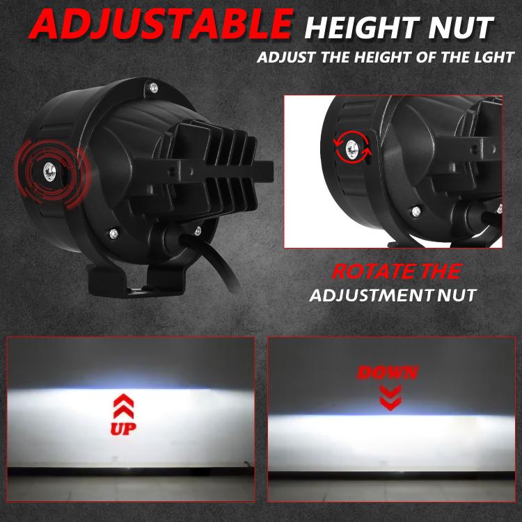 T10 2pcs/Pack 55W 3 inch High Power Dual Lens Fog Light, Universal Double Holder - Fog / Driving Lights by buy2fix | Online Shopping UK | buy2fix