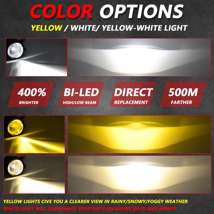 T10 2pcs/Pack 55W 3 inch High Power Dual Lens Fog Light, Universal Double Holder - Fog / Driving Lights by buy2fix | Online Shopping UK | buy2fix