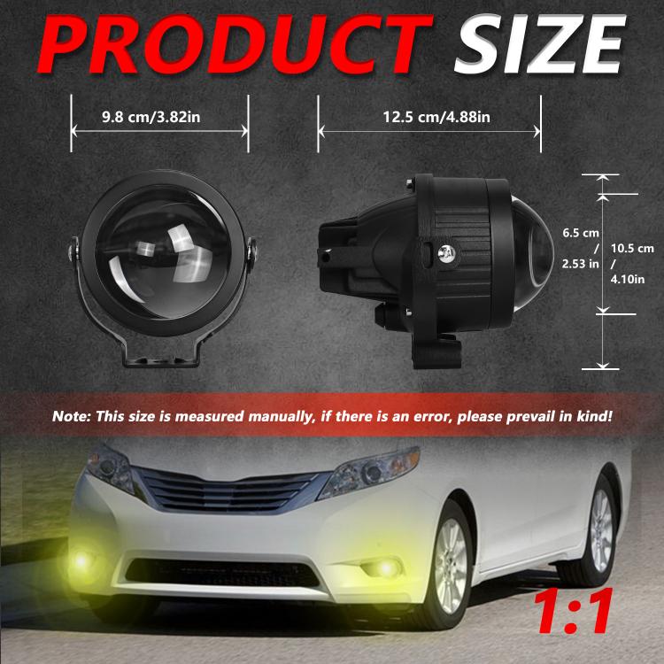 T10 2pcs/Pack 55W 3 inch High Power Dual Lens Fog Light, Universal Double Holder - Fog / Driving Lights by buy2fix | Online Shopping UK | buy2fix