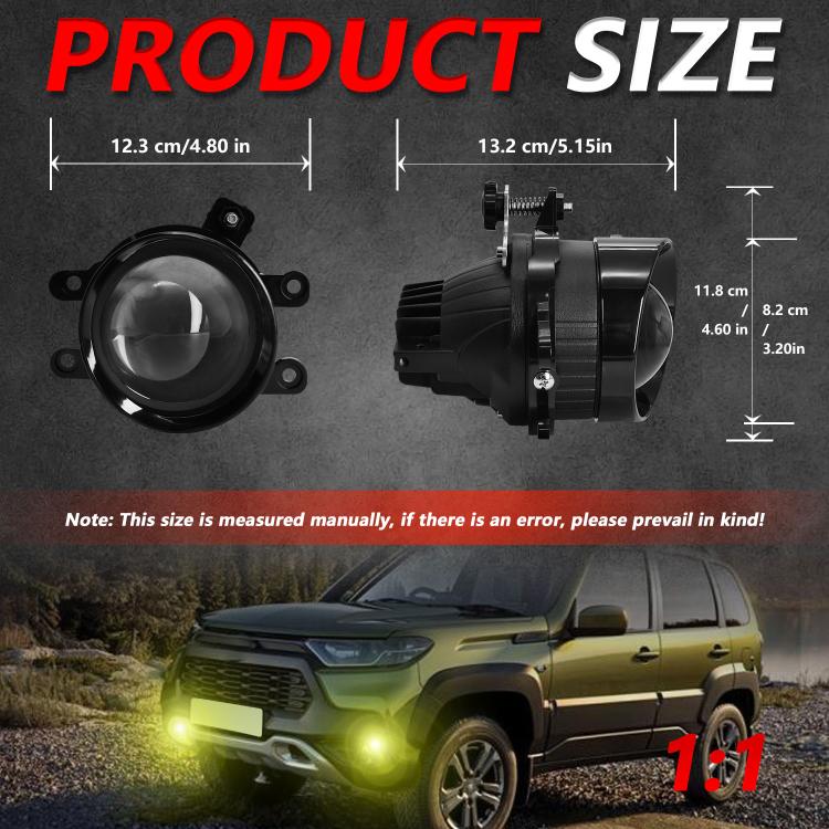 T12 2pcs/Pack 55W 3 inch High Power Dual Lens Fog Light Oblique Style for Toyota, Left Driver - Fog / Driving Lights by buy2fix | Online Shopping UK | buy2fix