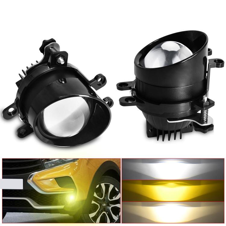 T12 2pcs/Pack 55W 3 inch High Power Dual Lens Fog Light Oblique Style for Toyota, Right Driver - Fog / Driving Lights by buy2fix | Online Shopping UK | buy2fix