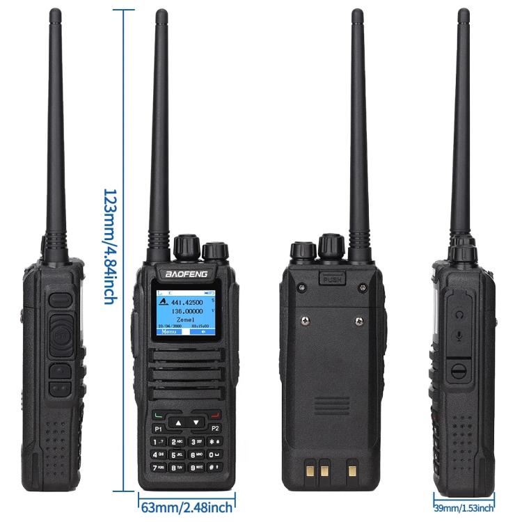 Baofeng DM-1701 1.77 inch Ccolor Screen DMR Direct Dual Capacity Standard Handheld Walkie Talkie, Plug:US Plug - Handheld Walkie Talkie by BAOFENG | Online Shopping UK | buy2fix