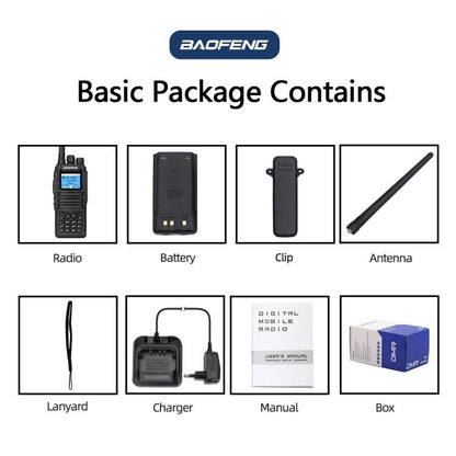 Baofeng DM-1701 1.77 inch Ccolor Screen DMR Direct Dual Capacity Standard Handheld Walkie Talkie, Plug:US Plug - Handheld Walkie Talkie by BAOFENG | Online Shopping UK | buy2fix