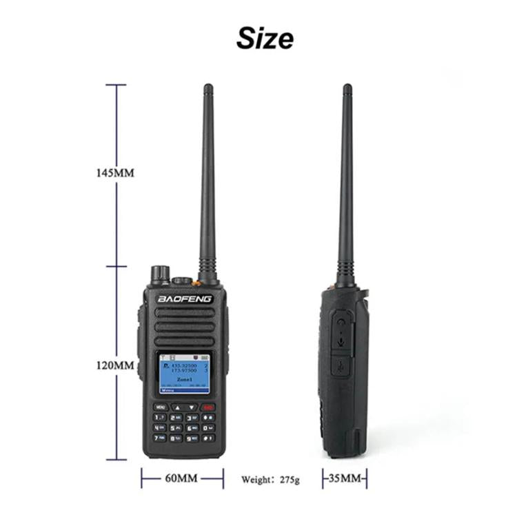 Baofeng DM-1702 1.77 inch Color Screen Handheld Digital Walkie Talkie, Plug:EU Plug - Handheld Walkie Talkie by BAOFENG | Online Shopping UK | buy2fix