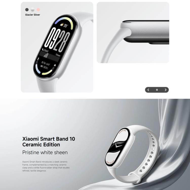 Original Xiaomi Smart Band 10, 1.72 inch AMOLED Screen 5ATM Waterproof Smart Watch, Support Blood Oxygen / Heart Rate Monitor(Silver) - Wearable Devices by Xiaomi | Online Shopping UK | buy2fix