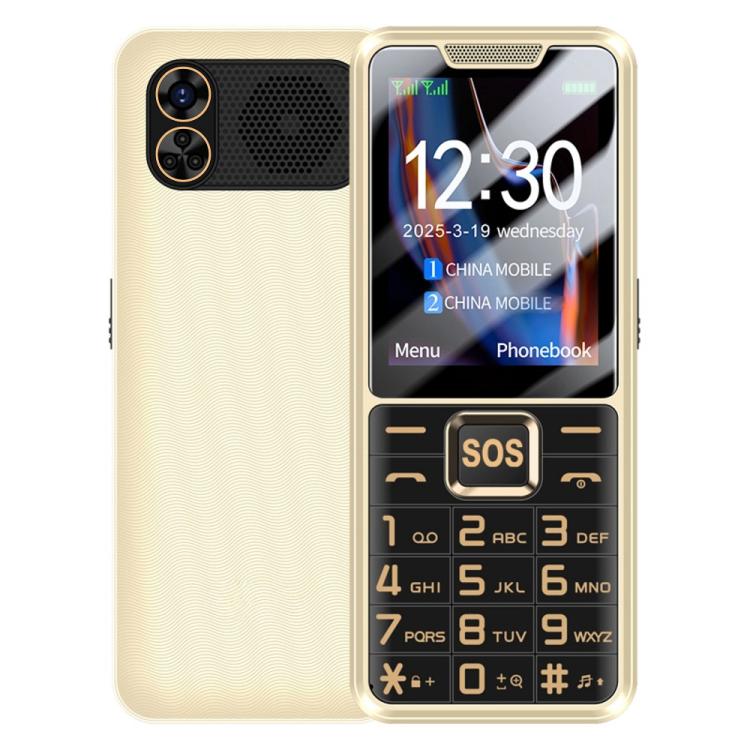 K3 2G Keypad Phone, 2.4 inch, LED Flashlight, Big Keyboard Big Fonts, SOS, Network: 2G, Dual SIM, Plug:US Plug(Gold) - Others by buy2fix | Online Shopping UK | buy2fix