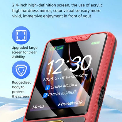 K3 2G Keypad Phone, 2.4 inch, LED Flashlight, Big Keyboard Big Fonts, SOS, Network: 2G, Dual SIM, Plug:US Plug(Red) - Others by buy2fix | Online Shopping UK | buy2fix