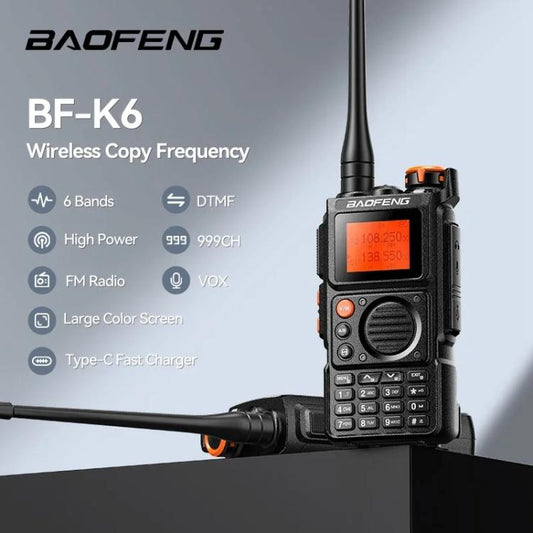 Baofeng K6 1.44 inch Screen FM Handheld Analog Walkie Talkie, Plug:EU Plug - Handheld Walkie Talkie by BAOFENG | Online Shopping UK | buy2fix