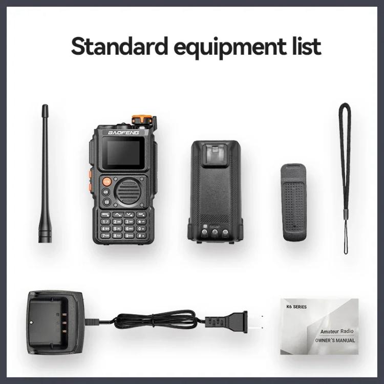 Baofeng K6 1.44 inch Screen FM Handheld Analog Walkie Talkie, Plug:EU Plug - Handheld Walkie Talkie by BAOFENG | Online Shopping UK | buy2fix