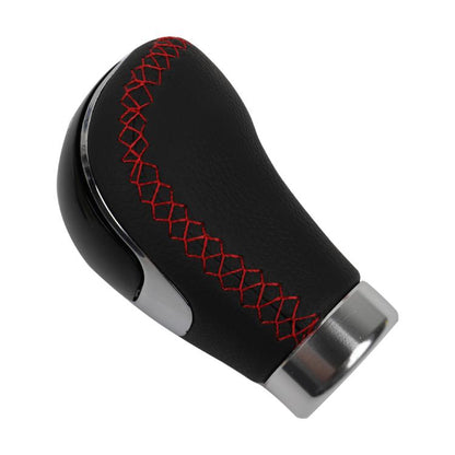 Car Manual Gear Lever Knob Leather Gear Shift Knob, with Hole(Black Red) - Shift Knob by buy2fix | Online Shopping UK | buy2fix