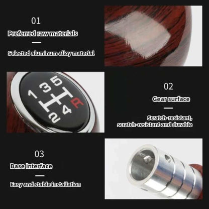 Car Manual Gear Lever Knob Aluminum Alloy Gear Shift Knob(Wood Grain A Type) - Shift Knob by buy2fix | Online Shopping UK | buy2fix