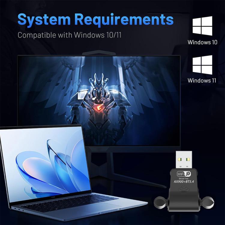 RE-902 External Dual Antenna Bluetooth WiFi 2 in 1 Computer Driver-free USB Network Adapter(Black) - USB Network Adapter by buy2fix | Online Shopping UK | buy2fix